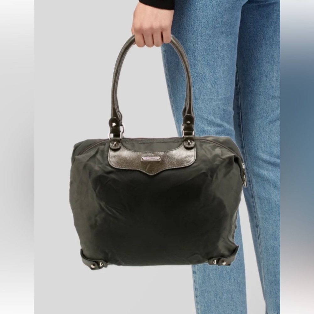 Rebecca Minkoff Nylon Bag. Olive Green Purse. Studded 18”x12” Designer